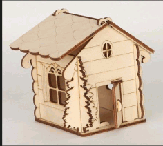 House Shaped Box With Tree For Laser Cut Free CDR Vectors Art