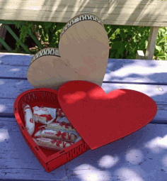 Heart Shaped Love Box For Laser Cut Free CDR Vectors Art