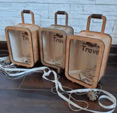 Bank Suitcase Travel Money Box For Laser Cut Free CDR Vectors Art