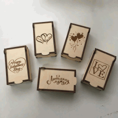 Small Boxes For February 14 Valentine Day For Small Gifts Such As Keychains For Laser Cut Free CDR Vectors Art