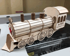 Steam Train Gift Box For Laser Cutting Free DXF File