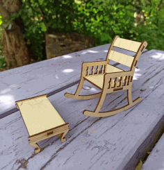 Doll House Wooden Furniture For Laser Cut Free DXF File