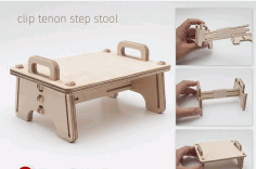 Tenon Step Clamp Chair Drawing For Laser Cutting Free DXF File