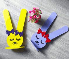 Bunny Rubber Band Holder For Laser Cutting Free CDR Vectors Art