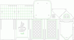 Tea House Layout 3 For Laser Cut Free CDR Vectors Art