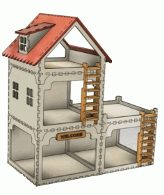 House For Laser Cutting Free DXF File