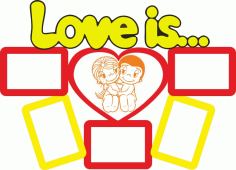 Love Is Photo Frame Layout For Laser Cut Free CDR Vectors Art