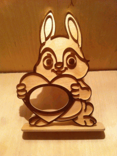 Layout Of Rabbit Photo Frame For Laser Cutting Free DXF File