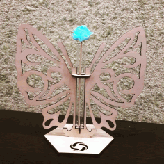 Laser Cut Butterfly Glass Planter Flower Pot Free CDR Vectors Art