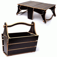 Picnic Table Basket Layout For Laser Cut Free CDR Vectors Art
