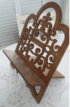 Laser Cut Religious Book Stand Free CDR Vectors Art