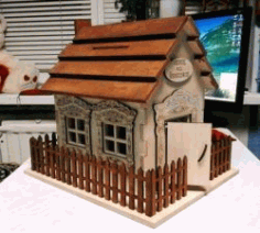Wooden House Model For Laser Cut Free CDR Vectors Art