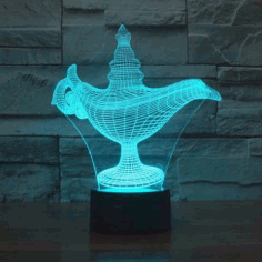Aladdin Chirag Illusion Lamp For Laser Cut Free DXF File