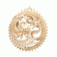 Laser Cut Dragon And Pheonex 3d Print Figure Free CDR Vectors Art