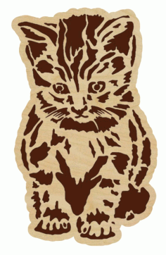 Laser Cut Kitten Free CDR Vectors Art