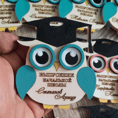 Wooden Owl Awards Owl Child Medal Free CDR Vectors Art