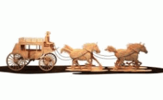 Wooden Stage coach For Laser Cut Free CDR Vectors Art