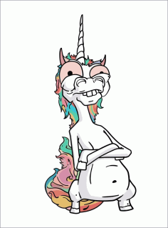 A Mock Up Of A Unicorn That Has Been Battered By Life Free CDR Vectors Art