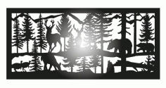 Plasma Cut Deer Bears Forest Free DXF File