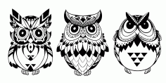 Owls For Laser Cut Free CDR Vectors Art