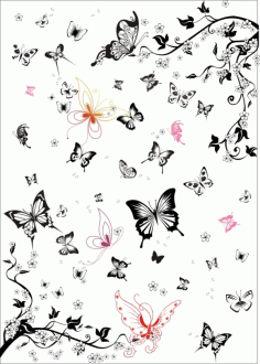 Super Multi Black And White Butterfly Set For Laser Cut Free CDR Vectors Art
