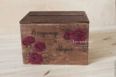 Box With Roses For Laser Cut Free CDR Vectors Art