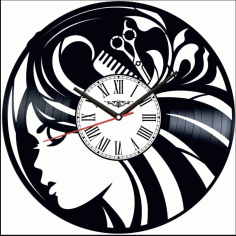Beauty Salon Wall Clock For Laser Cut Free CDR Vectors Art
