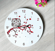 Decorative Owl Wall Clock Free CDR Vectors Art