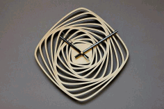 Laser Cut часы квадраты спиралью Free CDR Vectors Art