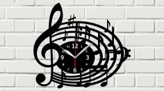 Melody Clock For Laser Cut Free CDR Vectors Art
