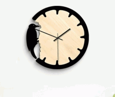 Woodpecker Style Wall Clock Free CDR Vectors Art