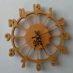 Wooden Chasy Wall Clock For Laser Cut Free DXF File