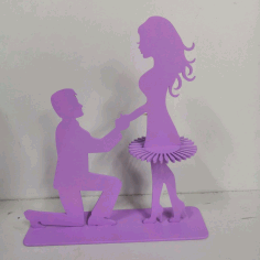 Marriage Proposal Couple Napkin Holder For Laser Cut Free CDR Vectors Art