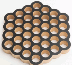 Round Honeycomb Trivet 37 Holes For Laser Cutting Free DXF File