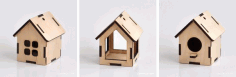 Small House 3d Puzzle For Laser Cut Free CDR Vectors Art
