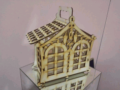 Wood House For Laser Cut Free CDR Vectors Art