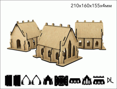 Wooden Cathedral 3d Model 4mm For Laser Cut Free CDR Vectors Art