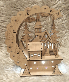 New Year Eve Lamp Template For Laser Cut Free CDR Vectors Art