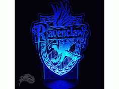 Ravenclaw House Crest Night Light For Laser Cut Free DXF File