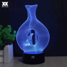 Vase 3d Led Night Light For Laser Cut Free DXF File