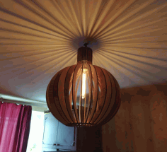 Modern Pendant Light Wooden Round Shape Pendant Lamp For Laser Cut Free CDR Vectors Art