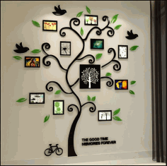 Tree Photo Frame For Laser Cut Free DXF File