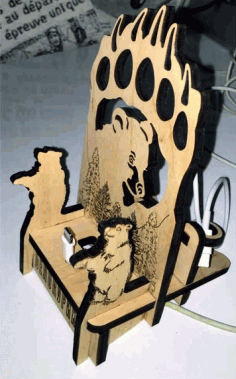 Bear Phone Stand For Laser Cut Free CDR Vectors Art