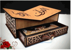 Decorative Quran Stand With Drawer Free CDR Vectors Art