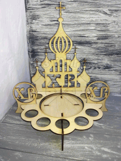 Easter Egg Stand Church For Laser Cut Free CDR Vectors Art