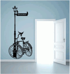 Bicycle 2 Wall Decorand Free CDR Vectors Art