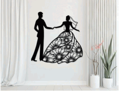 Lady With Man Wall Decor Free CDR Vectors Art