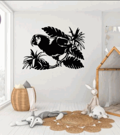 Parrot Wall Decor Free DXF File