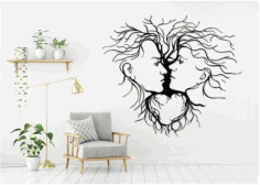 Man With Woman Love Wall Decor Free CDR Vectors Art