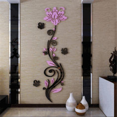 Rose Flower 3d Acrylic Wall Decor For Laser Cut Free CDR Vectors Art